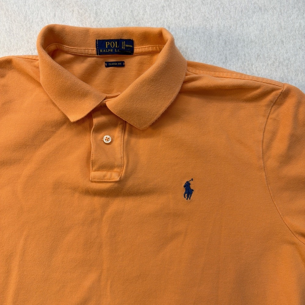 Polo Ralph Lauren Polo Shirt Men Large Peach Light Orange Golf Classic Fit